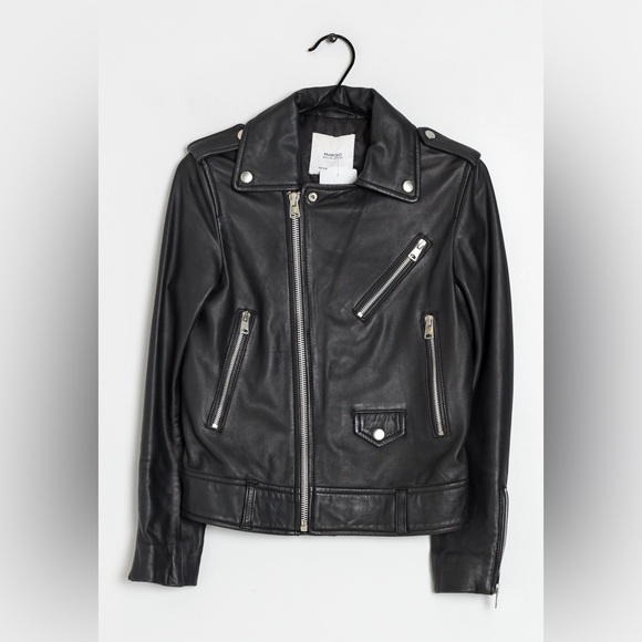 Mango Pre-owned Faux leather jacket - black size us xxs - Picture 3 of 16